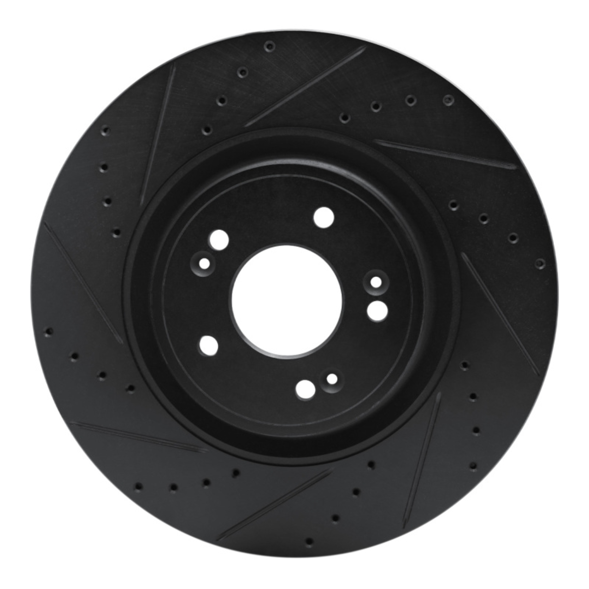 Picture of R1 18-20 Genesis G80 Front Left Drilled & Slotted Black Brake Rotor
