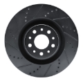 Picture of R1 14-19 Fiat 500L Front Left Drilled & Slotted Black Brake Rotor