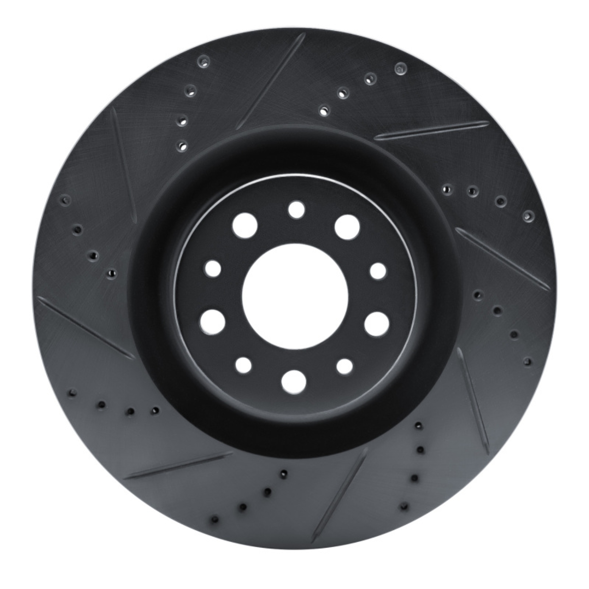 Picture of R1 14-19 Fiat 500L Front Left Drilled & Slotted Black Brake Rotor