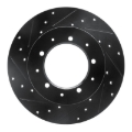Picture of R1 74-16 Land Rover Range Rover Rear Left Drilled & Slotted Black Brake Rotor