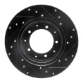 Picture of R1 74-16 Land Rover Range Rover Rear Left Drilled & Slotted Black Brake Rotor