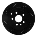 Picture of R1 08-12 Land Rover LR2 Rear Left Drilled & Slotted Black Brake Rotor