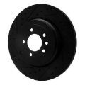 Picture of R1 10-13 Land Rover Range Rover Sport Rear Left Drilled & Slotted Black Brake Rotor