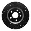 Picture of R1 20-22 Jaguar E-Pace Rear Right Drilled & Slotted Black Brake Rotor