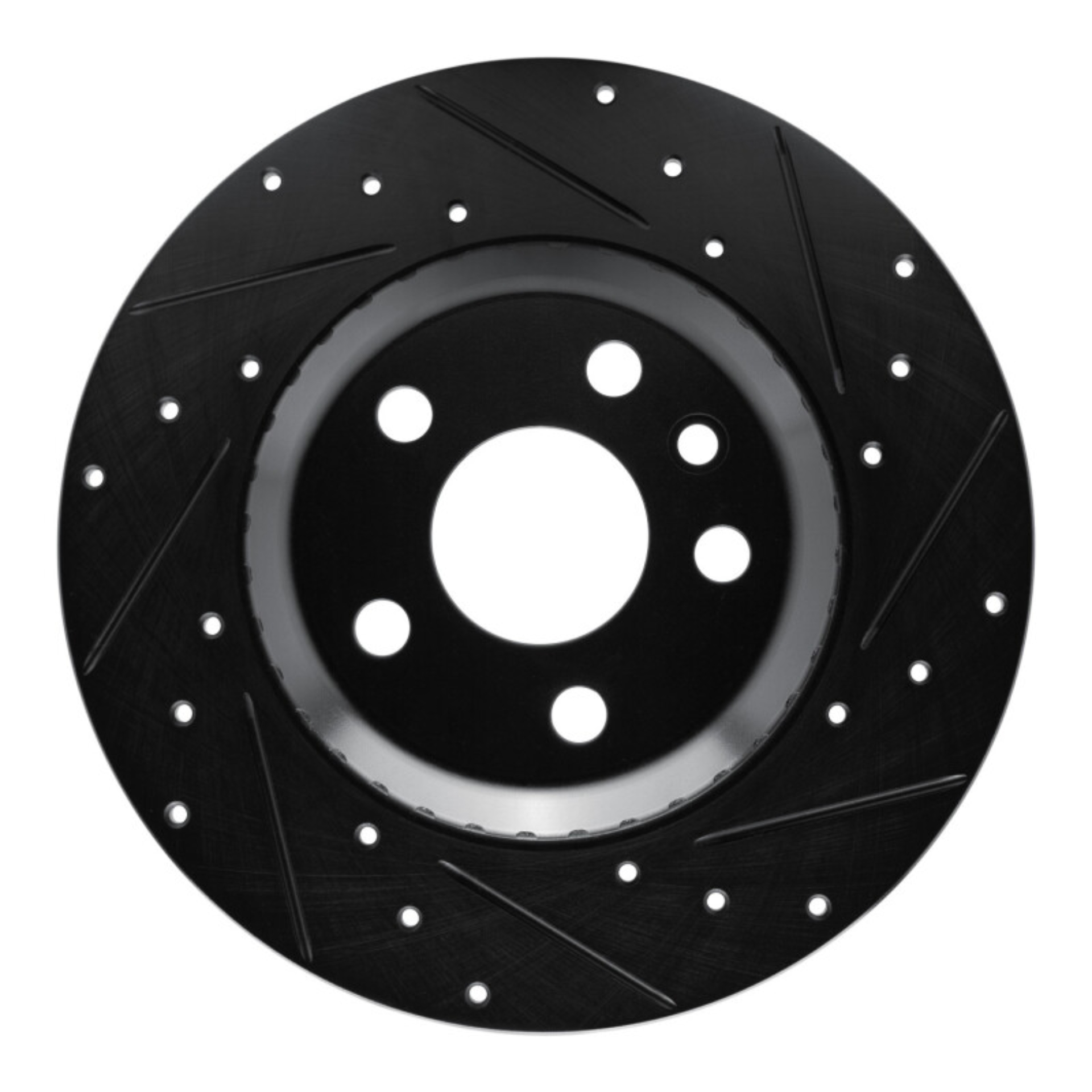 Picture of R1 20-22 Jaguar E-Pace Rear Right Drilled & Slotted Black Brake Rotor