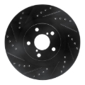 Picture of R1 01-08 Saab 9-2X Front Left Drilled & Slotted Black Brake Rotor