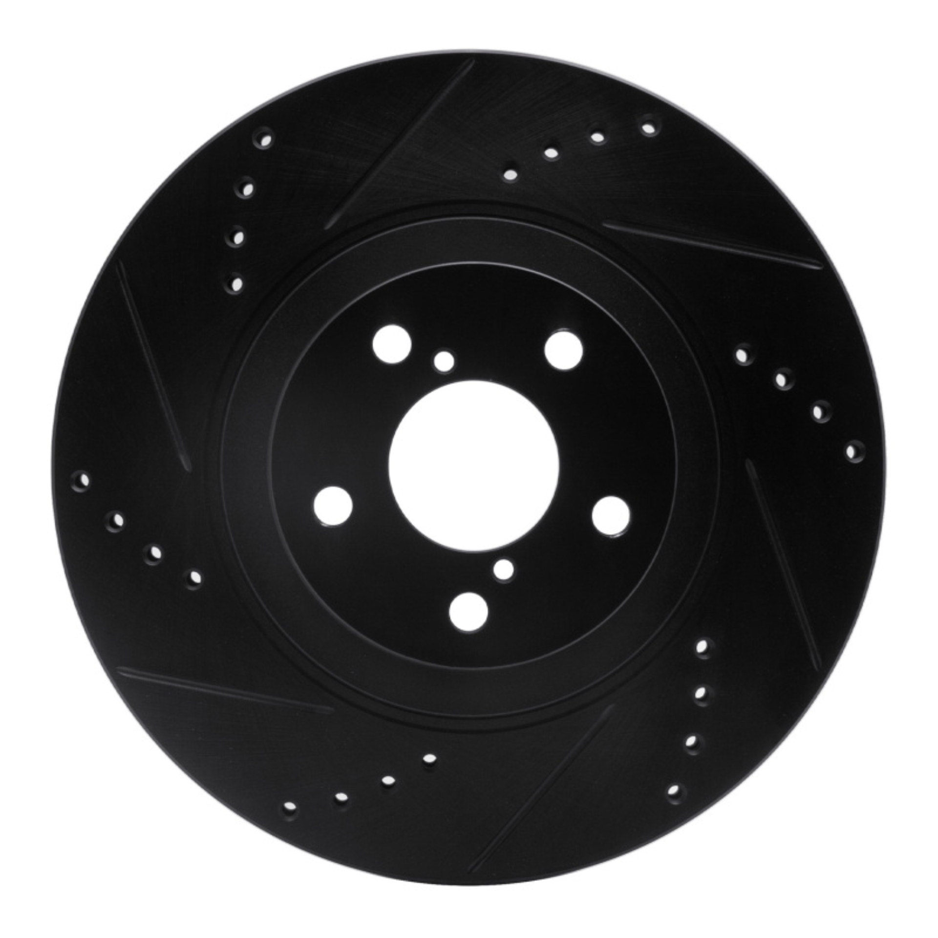 Picture of R1 04-25 Scion FR-S Front Left Drilled & Slotted Black Brake Rotor