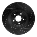 Picture of R1 01-08 Saab 9-2X Front Left Drilled & Slotted Black Brake Rotor