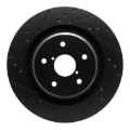 Picture of R1 -25 Subaru Ascent Rear Left Drilled & Slotted Black Brake Rotor