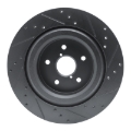 Picture of R1 -25 Subaru Ascent Rear Left Drilled & Slotted Black Brake Rotor