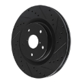 Picture of R1 20-25 Subaru Crosstrek Front Right Drilled & Slotted Black Brake Rotor