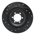 Picture of R1 81-89 Alfa Romeo Milano Rear Left Drilled & Slotted Black Brake Rotor