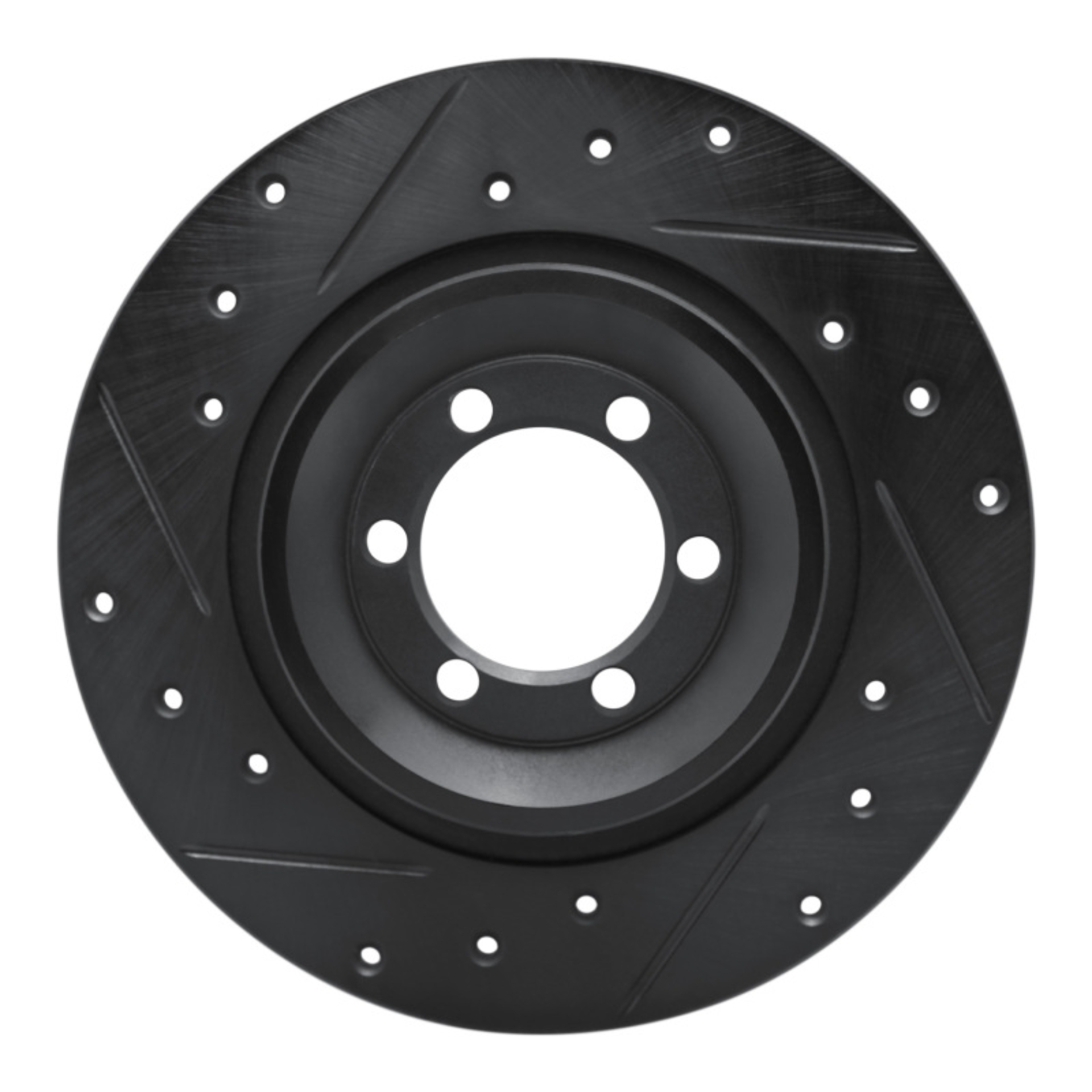 Picture of R1 81-89 Alfa Romeo Milano Rear Left Drilled & Slotted Black Brake Rotor