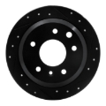 Picture of R1 86-89 Jaguar XJ12 Rear Right Drilled & Slotted Black Brake Rotor