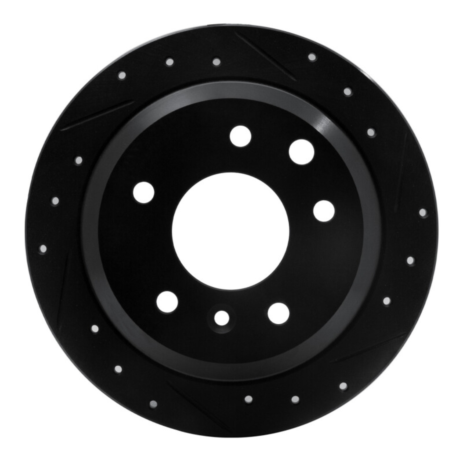 Picture of R1 86-89 Jaguar XJ12 Rear Right Drilled & Slotted Black Brake Rotor
