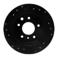 Picture of R1 86-89 Jaguar XJ12 Rear Right Drilled & Slotted Black Brake Rotor