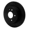 Picture of R1 95-06 Jaguar XJ8 Rear Left Drilled & Slotted Black Brake Rotor
