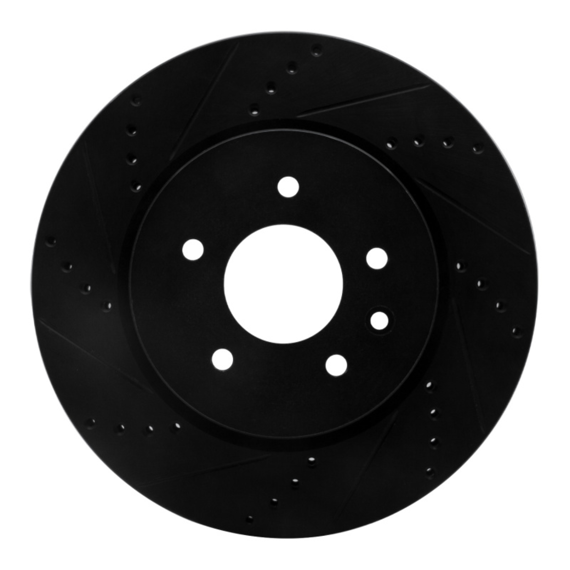 Picture of R1 00-06 Jaguar XJR Rear Left Drilled & Slotted Black Brake Rotor