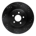 Picture of R1 06-15 Jaguar Super V8 Rear Right Drilled & Slotted Black Brake Rotor