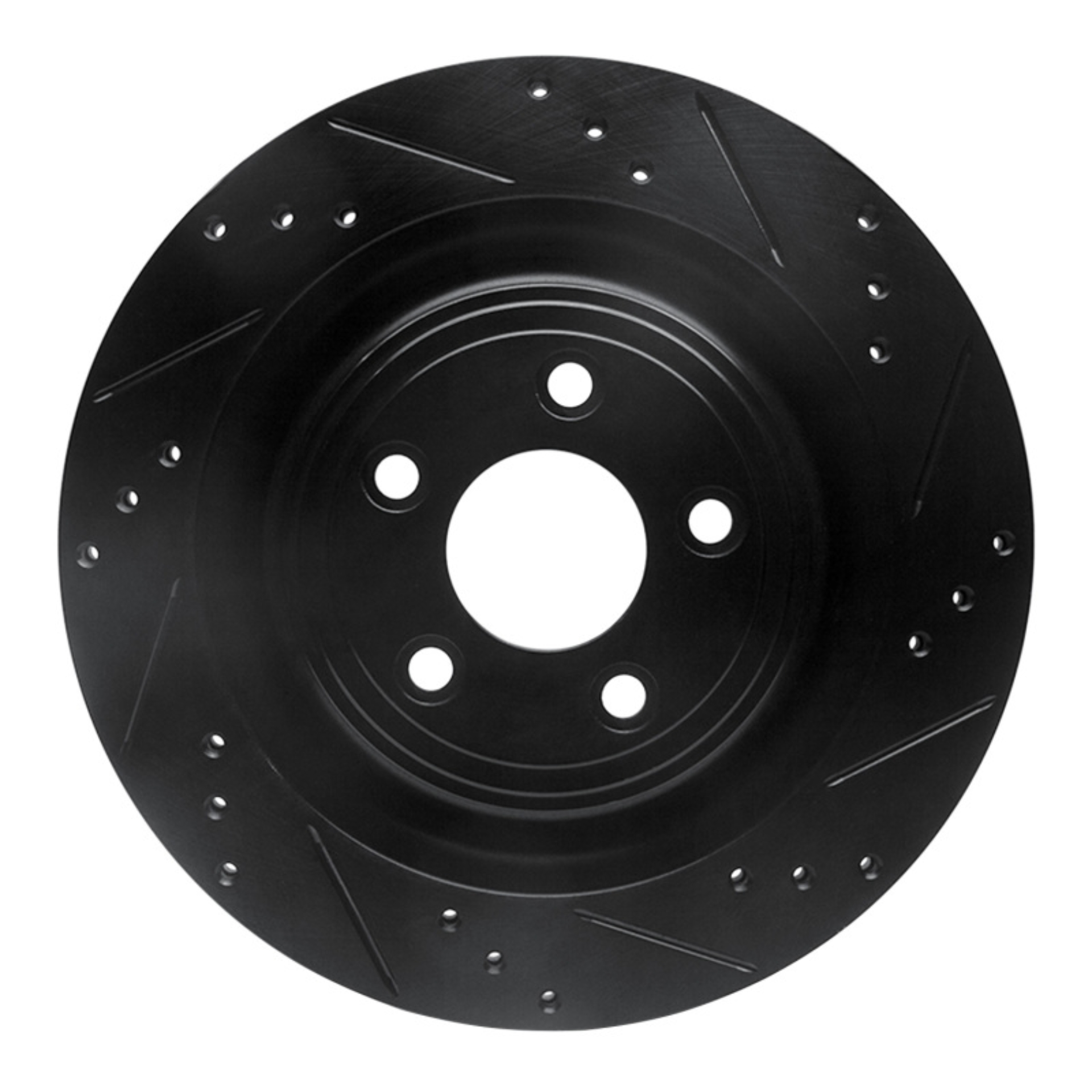 Picture of R1 06-15 Jaguar Super V8 Rear Right Drilled & Slotted Black Brake Rotor