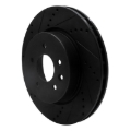 Picture of R1 00-06 Jaguar XJR Rear Left Drilled & Slotted Black Brake Rotor