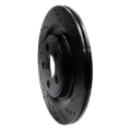 Picture of R1 06-15 Jaguar Super V8 Rear Right Drilled & Slotted Black Brake Rotor