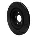 Picture of R1 06-08 Jaguar S-Type Rear Left Drilled & Slotted Black Brake Rotor