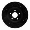 Picture of R1 06-08 Jaguar S-Type Rear Left Drilled & Slotted Black Brake Rotor
