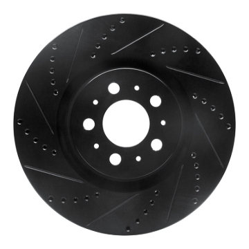 Picture of R1 04-07 Volvo S60 Front Left Drilled & Slotted Black Brake Rotor
