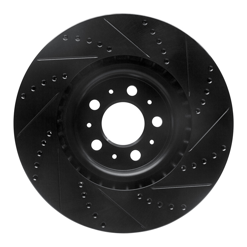 Picture of R1 04-07 Volvo S60 Front Left Drilled & Slotted Black Brake Rotor