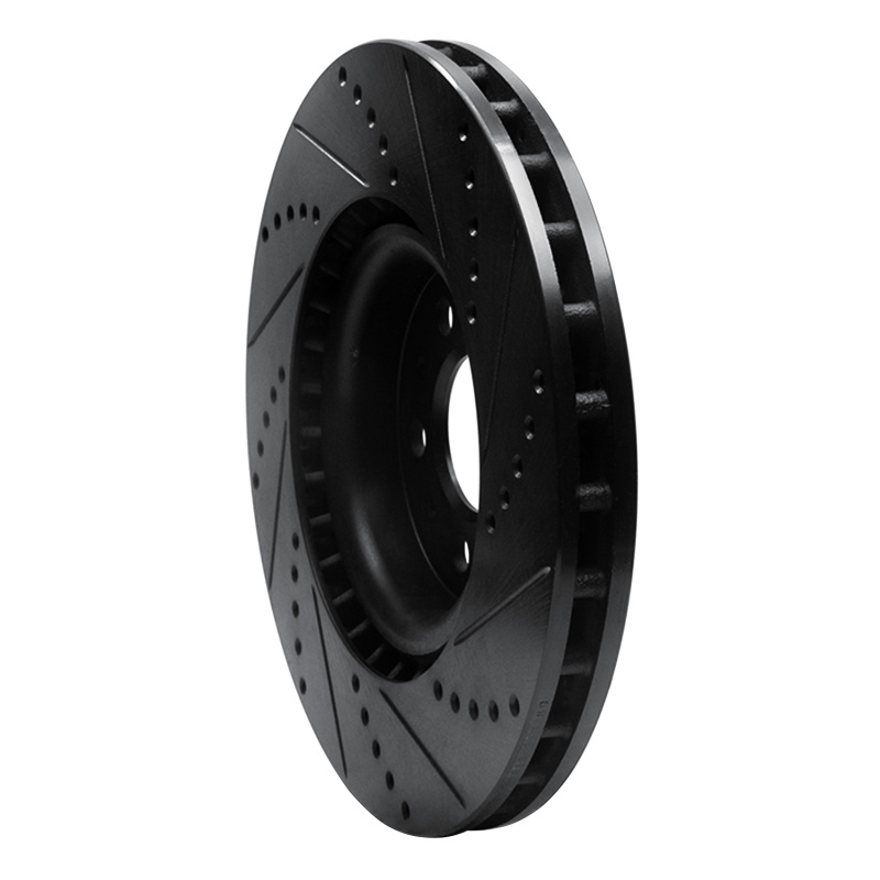 Picture of R1 04-07 Volvo S60 Front Left Drilled & Slotted Black Brake Rotor