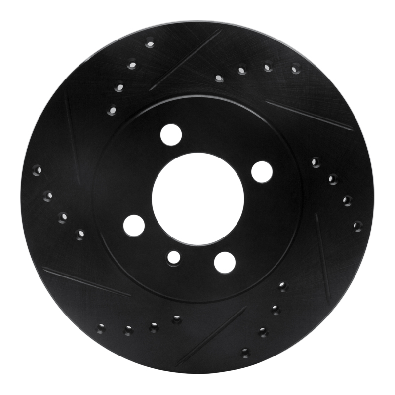 Picture of R1 84-91 BMW 325I (USA/Canada) Front Left Drilled & Slotted Black Brake Rotor