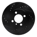 Picture of R1 84-91 BMW 325I (USA/Canada) Front Left Drilled & Slotted Black Brake Rotor