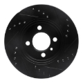 Picture of R1 84-91 BMW 325I (USA/Canada) Front Left Drilled & Slotted Black Brake Rotor