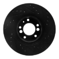 Picture of R1 91-93 BMW M5 Front Left Drilled & Slotted Black Brake Rotor