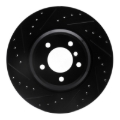 Picture of R1 07-15 BMW 335I xDrive Front Left Drilled & Slotted Black Brake Rotor