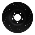 Picture of R1 07-15 BMW 335I xDrive Front Left Drilled & Slotted Black Brake Rotor