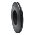 Picture of R1 07-18 BMW X5 Front Left Drilled & Slotted Black Brake Rotor