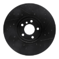 Picture of R1 07-18 BMW X5 Front Left Drilled & Slotted Black Brake Rotor