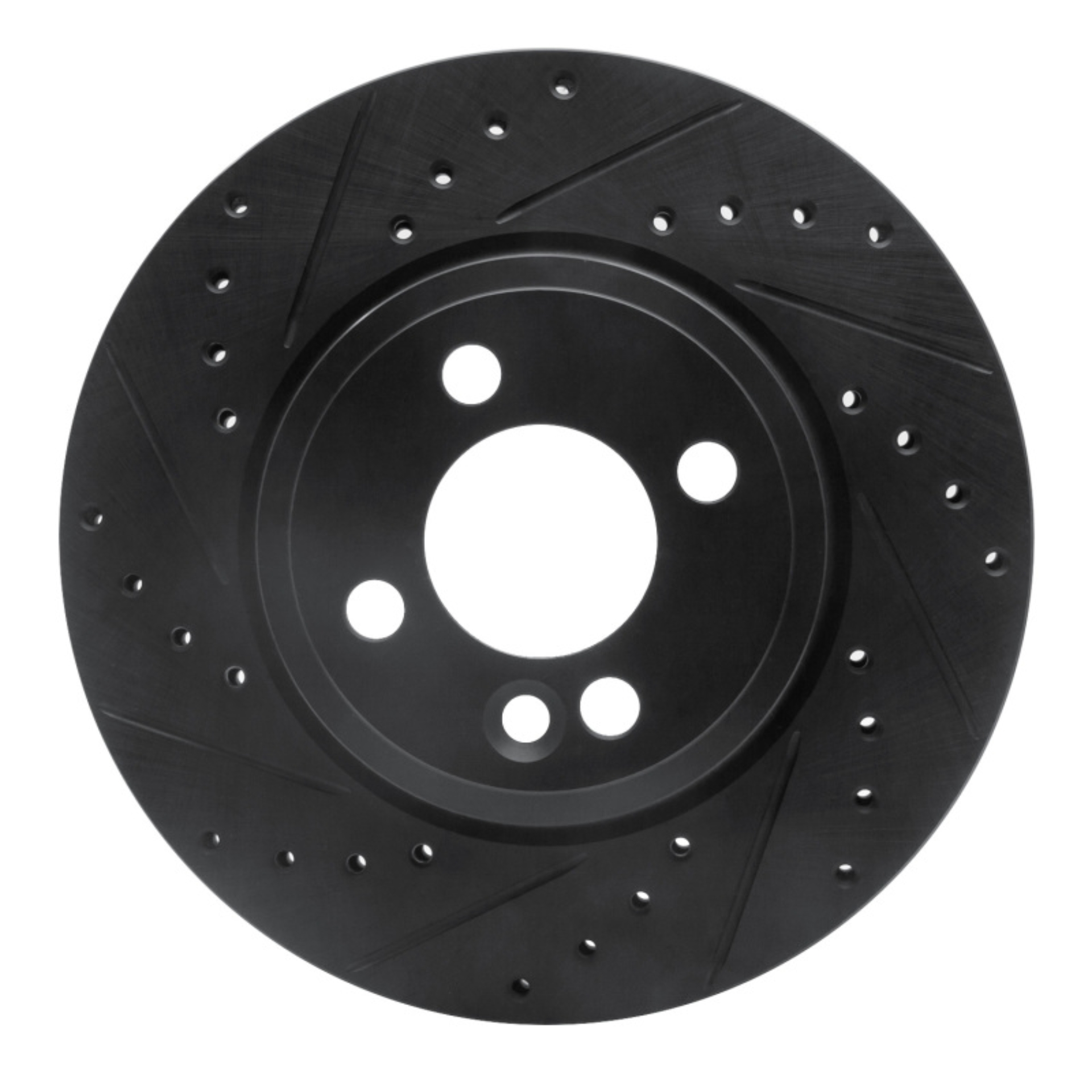 Picture of R1 07-15 Mini Cooper Clubman Front Left Drilled & Slotted Black Brake Rotor