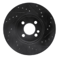 Picture of R1 07-15 Mini Cooper Clubman Front Left Drilled & Slotted Black Brake Rotor