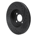 Picture of R1 07-15 Mini Cooper Clubman Front Left Drilled & Slotted Black Brake Rotor