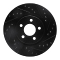 Picture of R1 03-09 Chrysler PT Cruiser Front Right Drilled & Slotted Black Brake Rotor