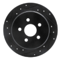 Picture of R1 03-10 Chrysler PT Cruiser Rear Left Drilled & Slotted Black Brake Rotor