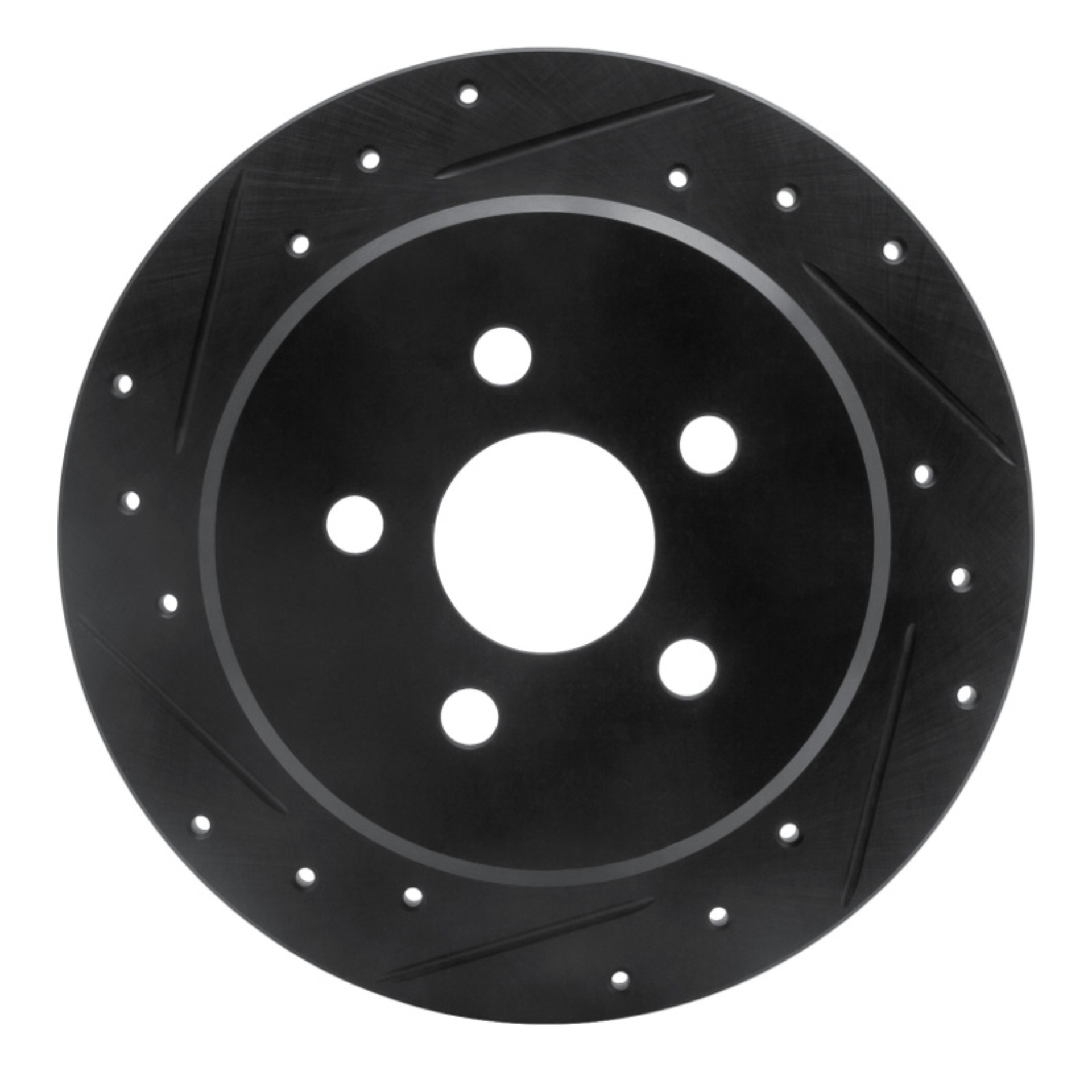 Picture of R1 03-10 Chrysler PT Cruiser Rear Left Drilled & Slotted Black Brake Rotor