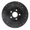 Picture of R1 03-10 Chrysler PT Cruiser Rear Left Drilled & Slotted Black Brake Rotor