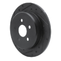 Picture of R1 03-10 Chrysler PT Cruiser Rear Left Drilled & Slotted Black Brake Rotor
