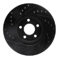 Picture of R1 03-09 Chrysler PT Cruiser Front Right Drilled & Slotted Black Brake Rotor