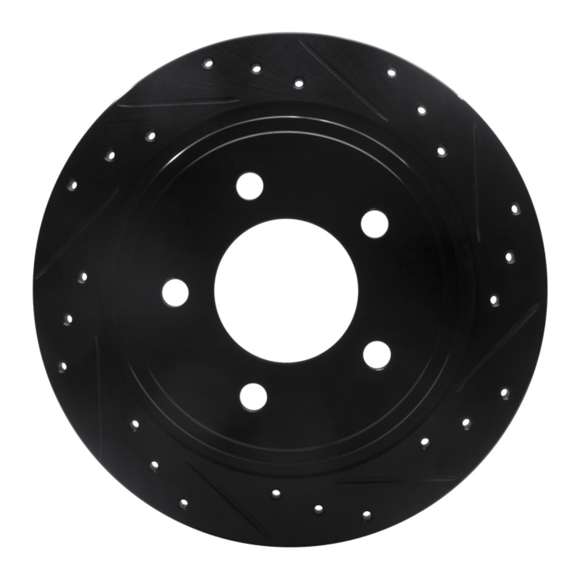 Picture of R1 04-08 Chrysler Pacifica Rear Right Drilled & Slotted Black Brake Rotor
