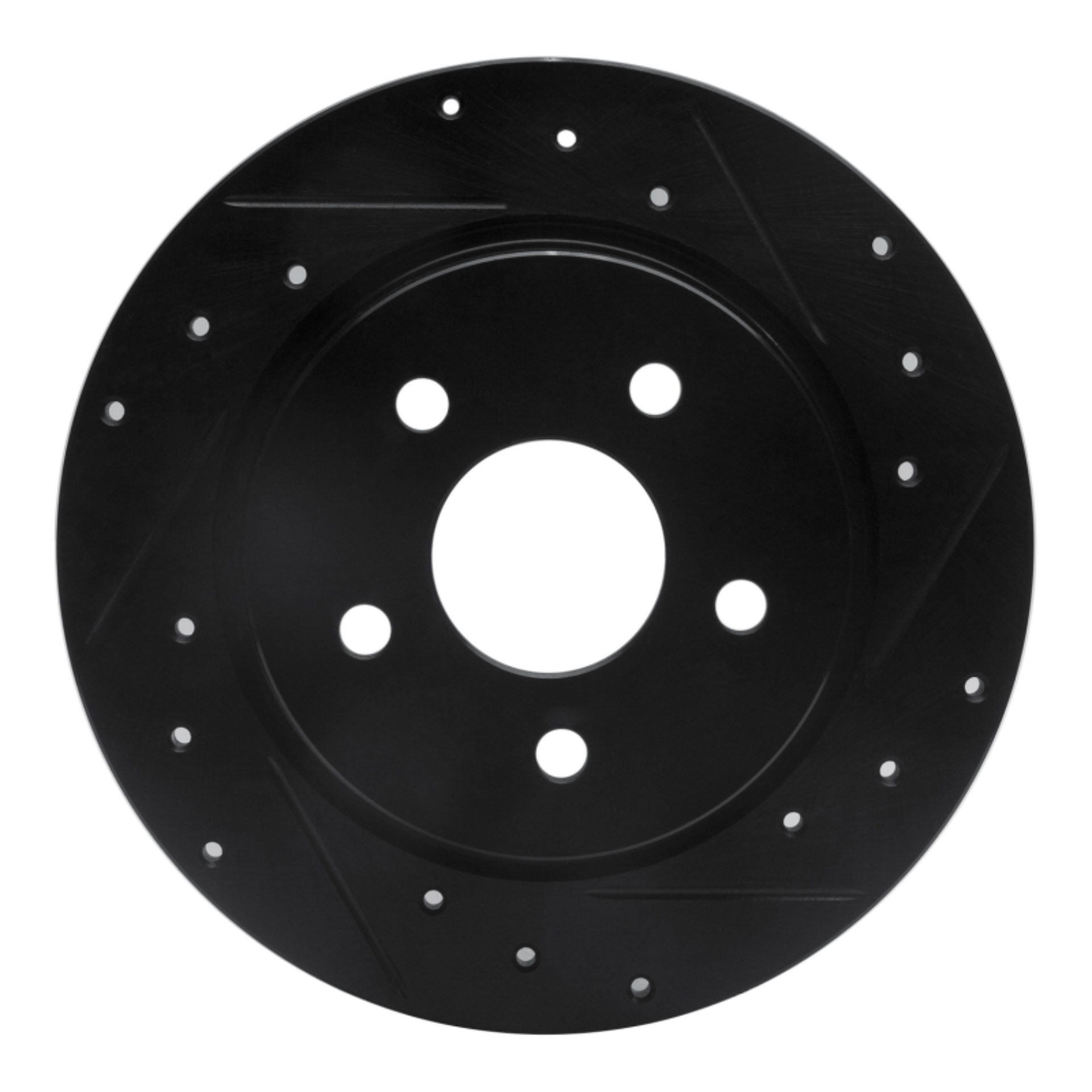 Picture of R1 20-25 Chrysler Pacifica Rear Right Drilled & Slotted Black Brake Rotor